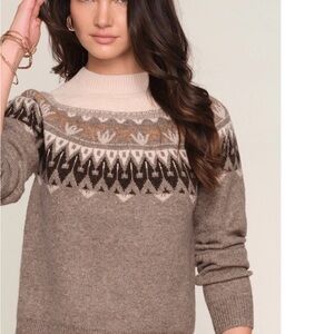 Heartloom Brown and Cream Patterned Sweater